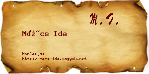 Mács Ida névjegykártya