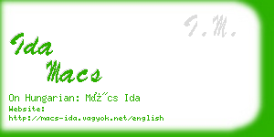 ida macs business card